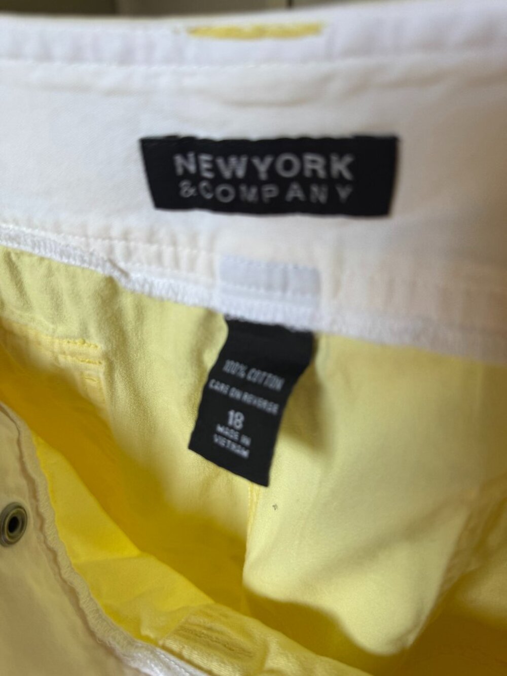 new york & co capri 100% cotton flap pocket nw size 18